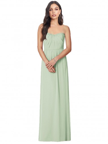 Sábio Trombeta Sem alças Chiffon Longo Vestidos de Madrinha