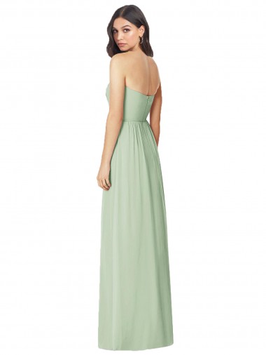 Sábio Trombeta Sem alças Chiffon Longo Vestidos de Madrinha