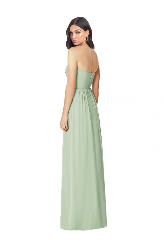 Sábio Trombeta Sem alças Chiffon Longo Vestidos de Madrinha Acessíveis