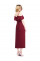 Salmão Trombeta Alças finas Alto Baixo Chiffon Curto Alto Baixo Vestidos de Madrinha Acessíveis