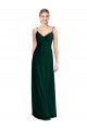 Sempre Verde Linha A Alças finas Chiffon Longo Vestidos de Madrinha Acessíveis