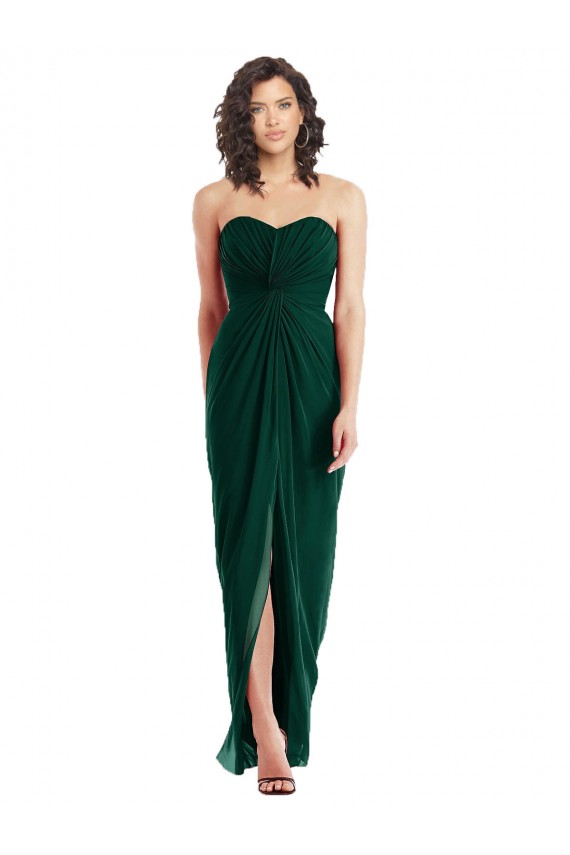 Sempre Verde Linha A Amor Chiffon Longo Vestidos de Madrinha Acessíveis