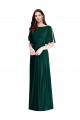 Sempre Verde Linha A Barco Chiffon Longo Vestidos de Madrinha Acessíveis
