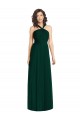 Sempre Verde Linha A Cabeçada Chiffon Longo Vestidos de Madrinha Acessíveis