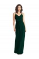 Sempre Verde Linha A Decote V Chiffon Longo Vestidos de Madrinha