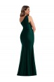 Sempre Verde Sereia Um Ombro Cetim Sedoso Longo Formais Vestidos de Madrinha / Vestidos de Festa