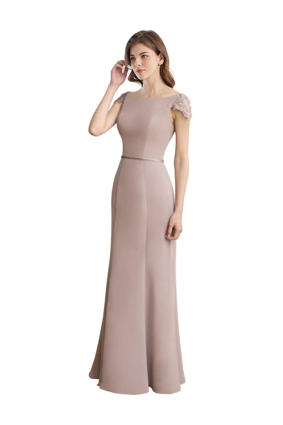 Sereia Colher Chiffon & Renda Longo Vestidos de Madrinha Acessíveis
