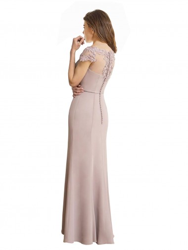 Sereia Colher Chiffon & Renda Longo Vestidos de Madrinha