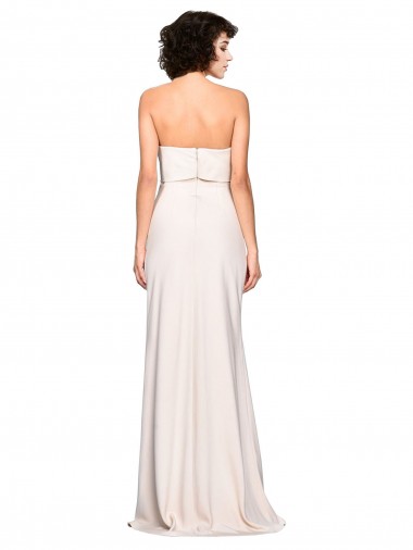 Sereia Sem alças Crepe Esticado Longo Vestidos de Madrinha / Vestidos de Festa