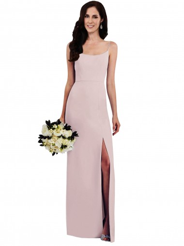 Trombeta Alças finas Crepe Esticado Longo Formais Vestidos de Madrinha / Vestidos de Festa