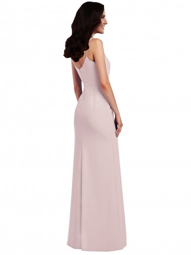 Trombeta Alças finas Crepe Esticado Longo Formais Vestidos de Madrinha / Vestidos de Festa
