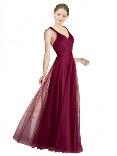 Tule Linha A Criss Cruz Amor Longo Vestidos de Madrinha