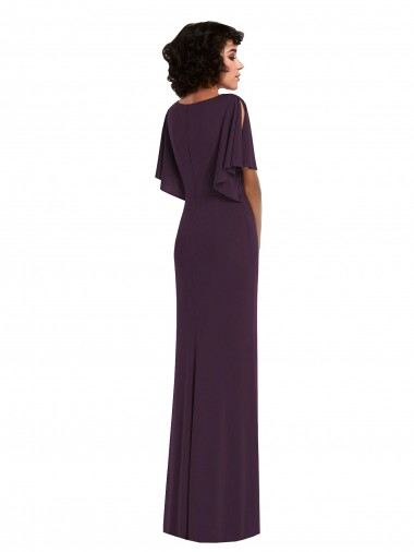 Uva Bainha Decote V Spandex Longo Formais Vestidos de Madrinha / Vestidos de Festa