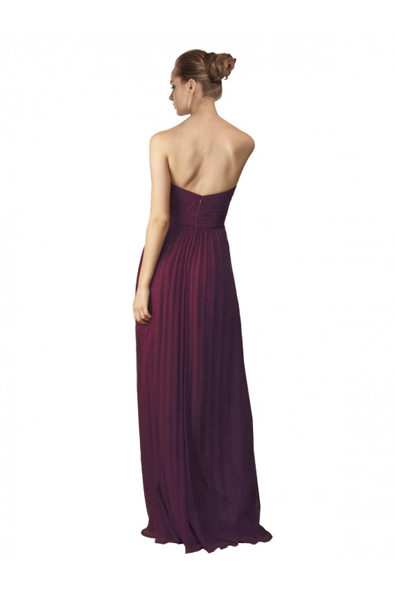 Uva Chiffon Linha A Amor Longo Vestidos de Madrinha Acessíveis