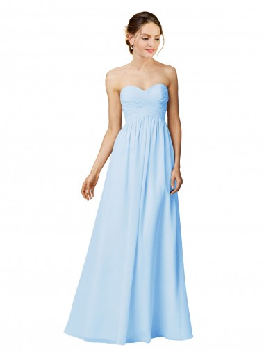 Uva Chiffon Linha A Sem alças Longo Vestidos de Madrinha