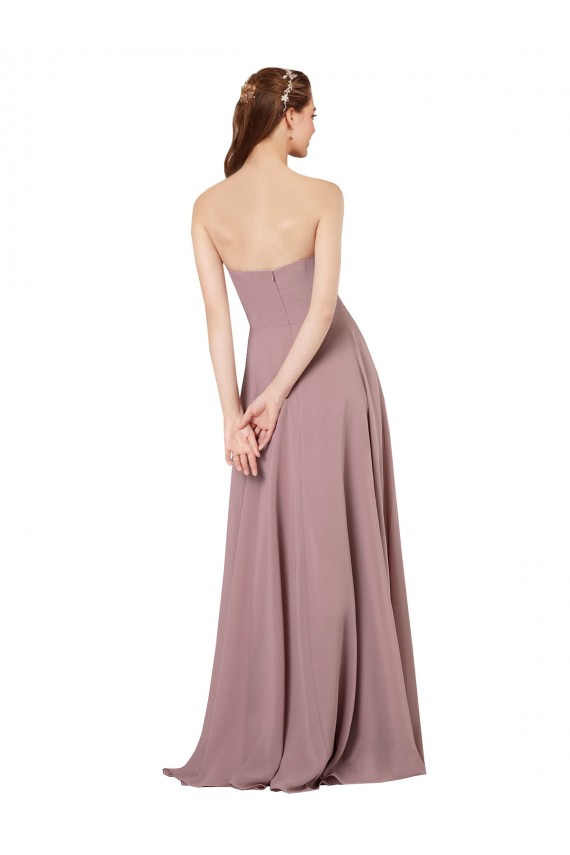 Uva Linha A Sem alças Chiffon Longo Vestidos de Madrinha Acessíveis
