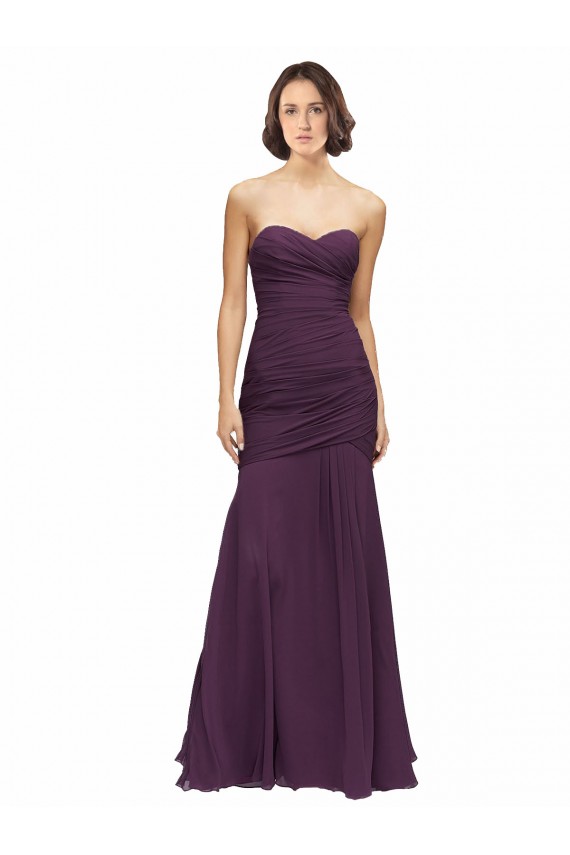 Uva Sereia Amor Chiffon Longo Vestidos de Madrinha Acessíveis