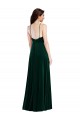 Verde Escuro Linha A Cabeçada Veludo Elástico Longo Vestidos de Madrinha / Vestidos de Festa