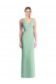 Verde Menta Chiffon Trombeta Amarrar para trás Decote V Longo Vestidos de Madrinha