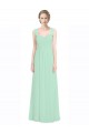Verde Menta Linha A Amor Chiffon & Renda Longo Vestidos de Madrinha Acessíveis