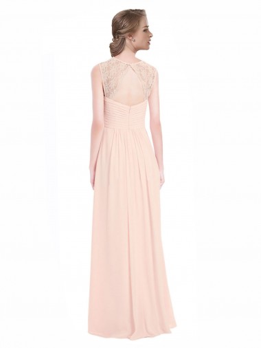 Verde Menta Linha A Amor Chiffon & Renda Longo Vestidos de Madrinha
