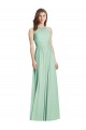 Verde Menta Linha A Cabeçada Chiffon Longo Vestidos de Madrinha Acessíveis