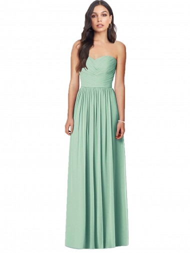 Verde Menta Trombeta Amor Chiffon Longo Vestidos de Madrinha