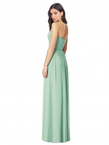 Verde Menta Trombeta Amor Chiffon Longo Vestidos de Madrinha