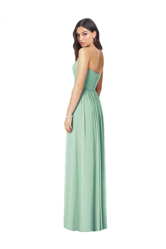 Verde Menta Trombeta Amor Chiffon Longo Vestidos de Madrinha Acessíveis
