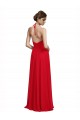 Vermelho Chiffon Linha A Decote V Longo Vestidos de Madrinha