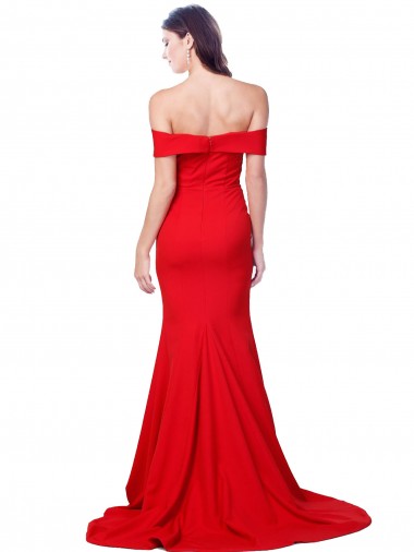 Vermelho Crepe Esticado Sereia Amor Longo Formais Vestidos de Madrinha / Vestidos de Noite / Vestidos de Festa