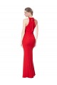 Vermelho Crepe Esticado Sereia Decote Alto Longo Formais Vestidos de Madrinha / Vestidos de Noite / Vestidos de Festa