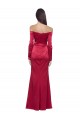 Vermelho Escuro Bainha Amor Cetim Elástico Longo Formais Vestidos de Madrinha / Vestidos de Festa