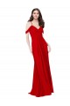 Vermelho Escuro Chiffon Linha A Criss Cruz Amor Longo Vestidos de Madrinha Acessíveis
