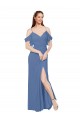 Windsor Azul Chiffon Linha A Amor Longo Vestidos de Madrinha Acessíveis