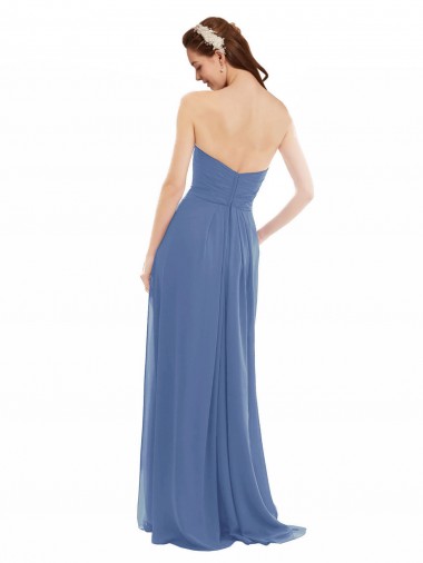 Windsor Azul Linha A Amor Chiffon Longo Vestidos de Madrinha