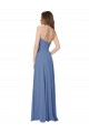 Windsor Azul Linha A Sem alças Chiffon Longo Vestidos de Madrinha Acessíveis